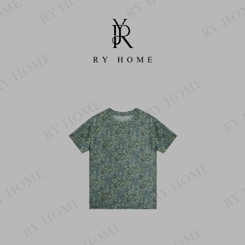 【容雨RYHOME】薄款腰果印花针织T恤252T1982