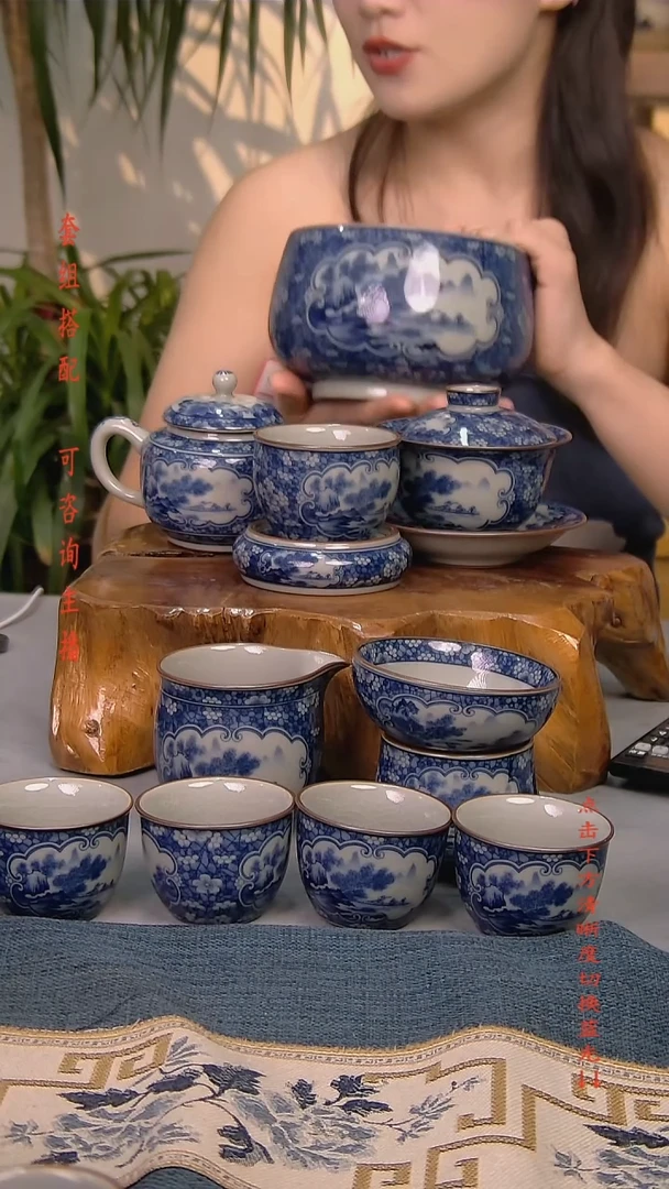 简装家用款件套 老陶泥开片纹陶瓷茶具