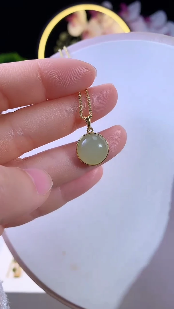 吊坠(赠链)银S925镶嵌和田玉1