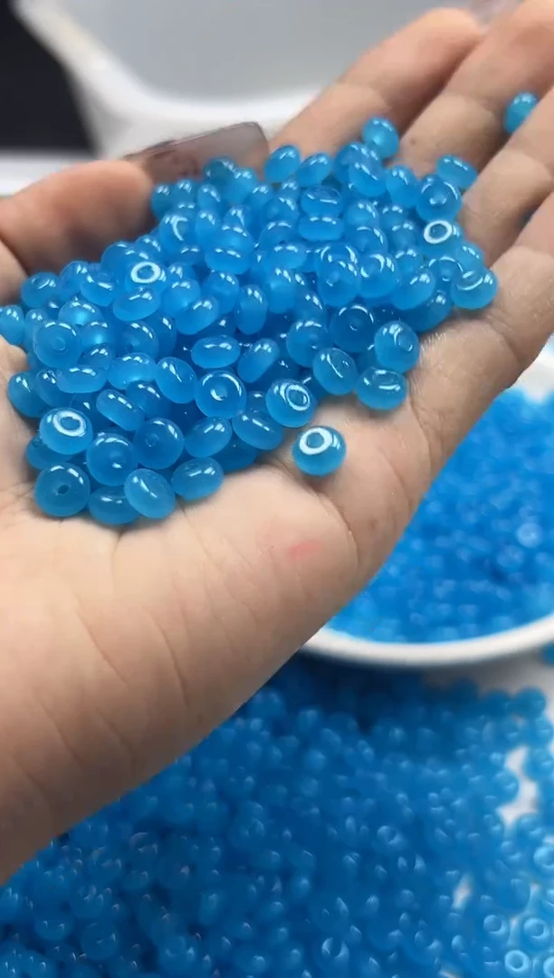未镶嵌颈饰玛瑙/玉髓w1833海蓝宝算盘6*3mm*50颗