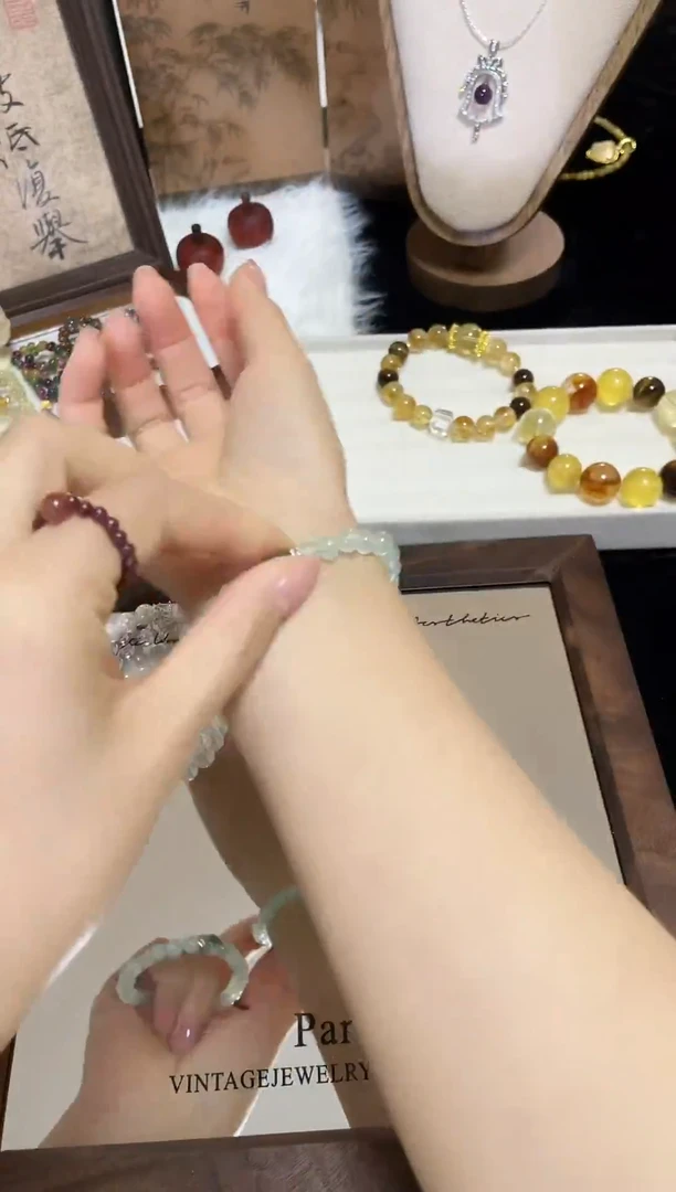 银S925镶嵌手链水晶绿