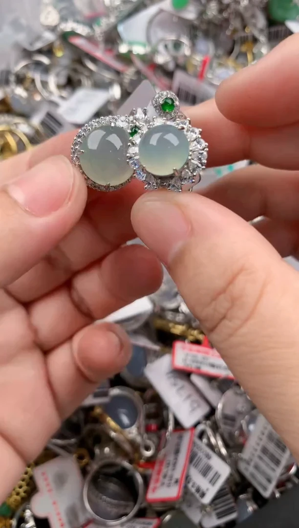 银S925镶嵌戒指翡翠111    8