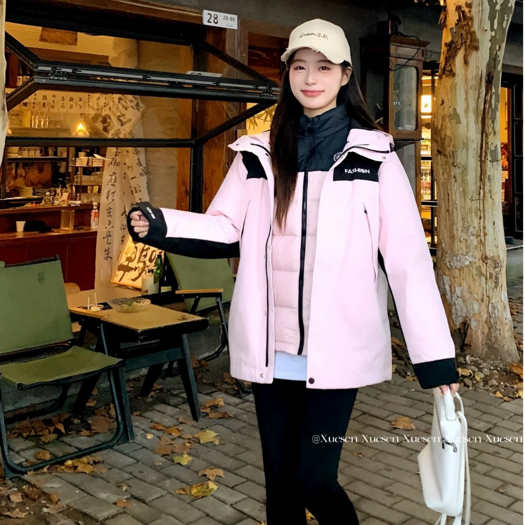 【2025款】春秋冬三合一情侣户外可拆卸工装派克羽绒服