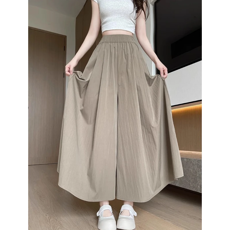 娇茵朵百搭宽松显高休闲裤裙慵懒山本裙裤夏季高腰遮肉显瘦阔腿裤