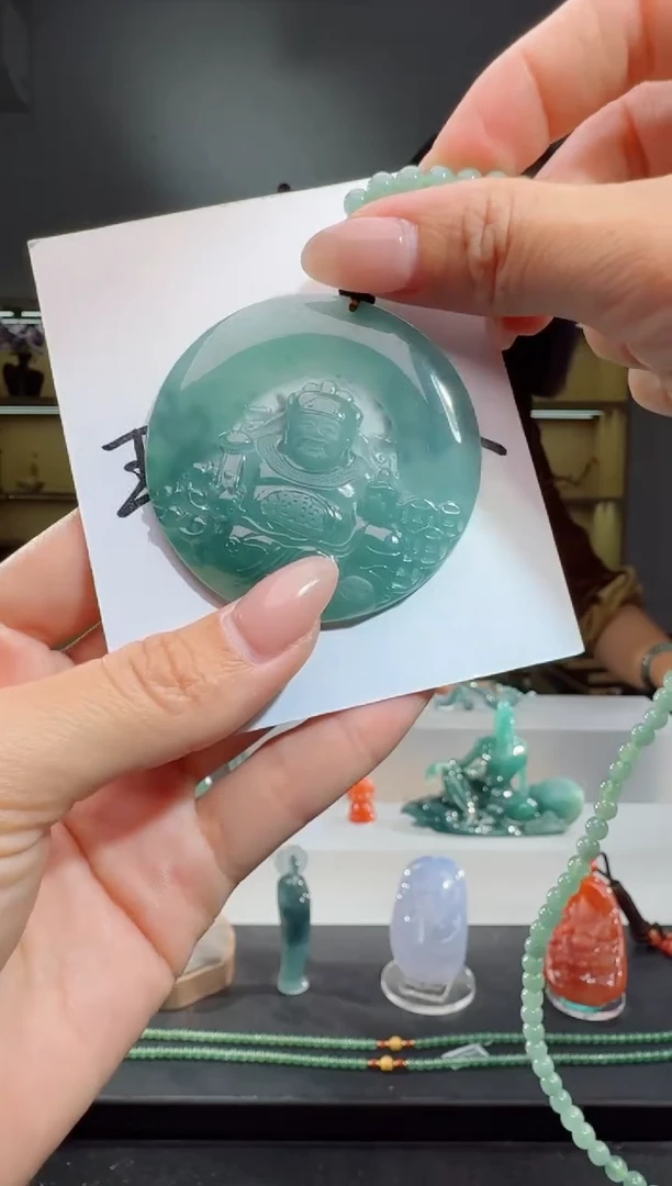 吊坠(赠链)未镶嵌翡翠财神（多样性发其一）