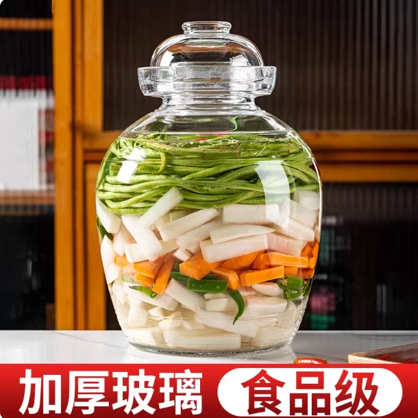 泡菜坛子家用加厚玻璃密封罐咸鸭蛋腌菜罐腌制辣椒酱罐老式酸菜缸