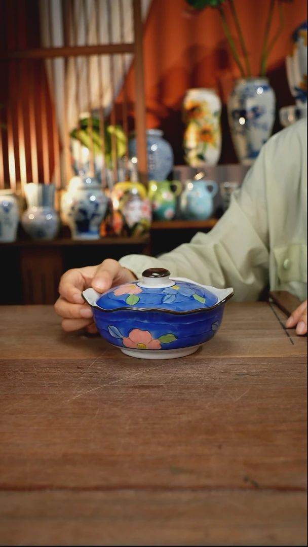 瓷片【简家甄选】景德镇设计师釉下手绘陶瓷餐具
