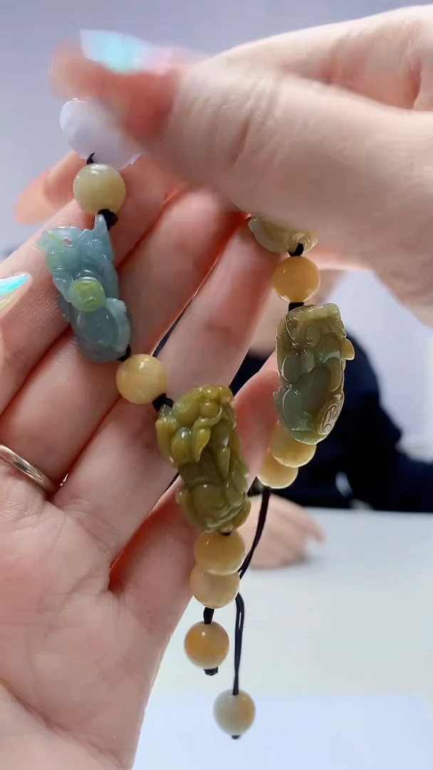 【闪购商品】定制翡翠未镶嵌4917DD-毛货手串182