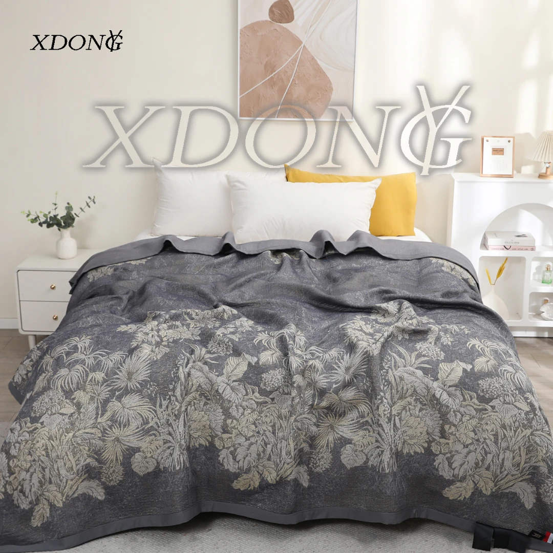 XDONGY（冬云家纺）230*250高奢蚕丝金离子奥利维亚灰色四季毯床盖