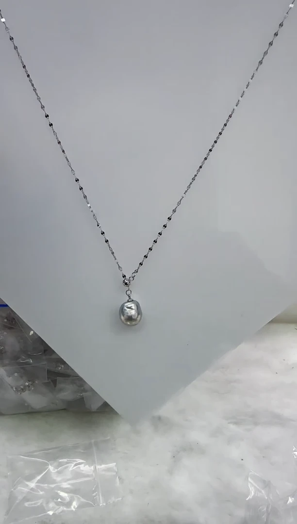 【闪购商品】淡水珍珠DA银S925镶嵌b659 白珠套链