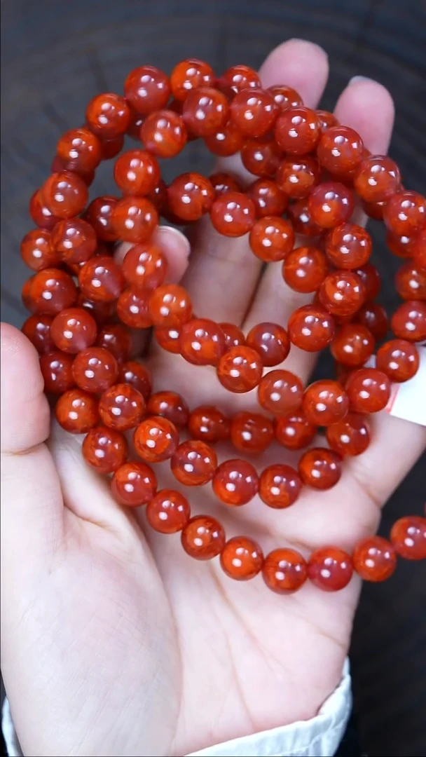 项链未镶嵌南红玛瑙龙****门无胶无裂瓦西原矿115g9mm+9315