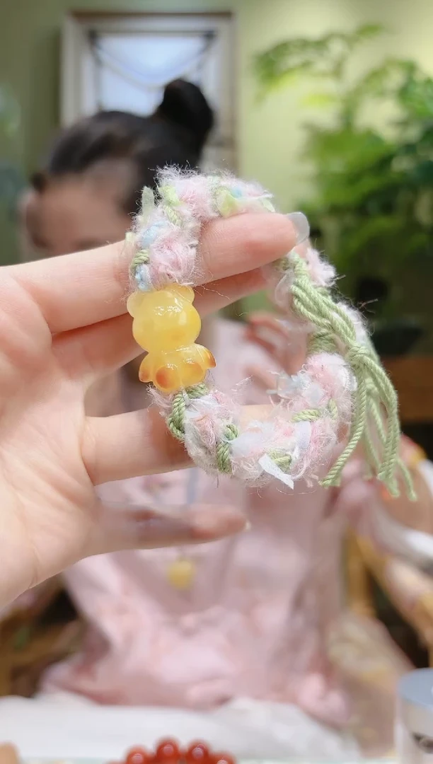 【闪购商品】蜜蜡裸石未镶嵌蜜蜡熊绳编手绳3号