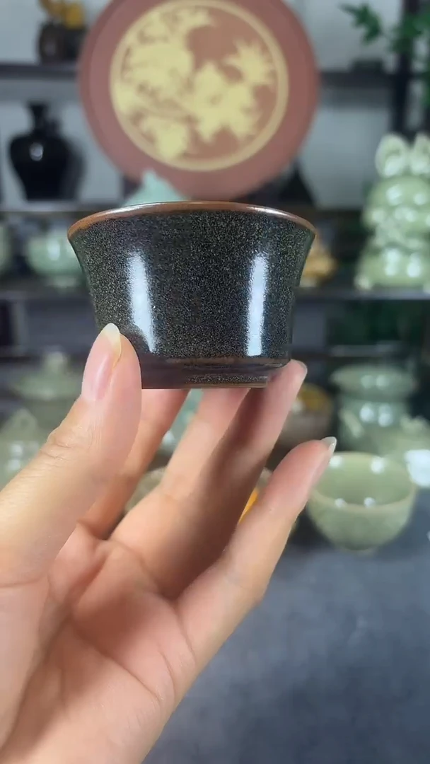 特价处理 茶叶末釉小号马蹄杯 一个