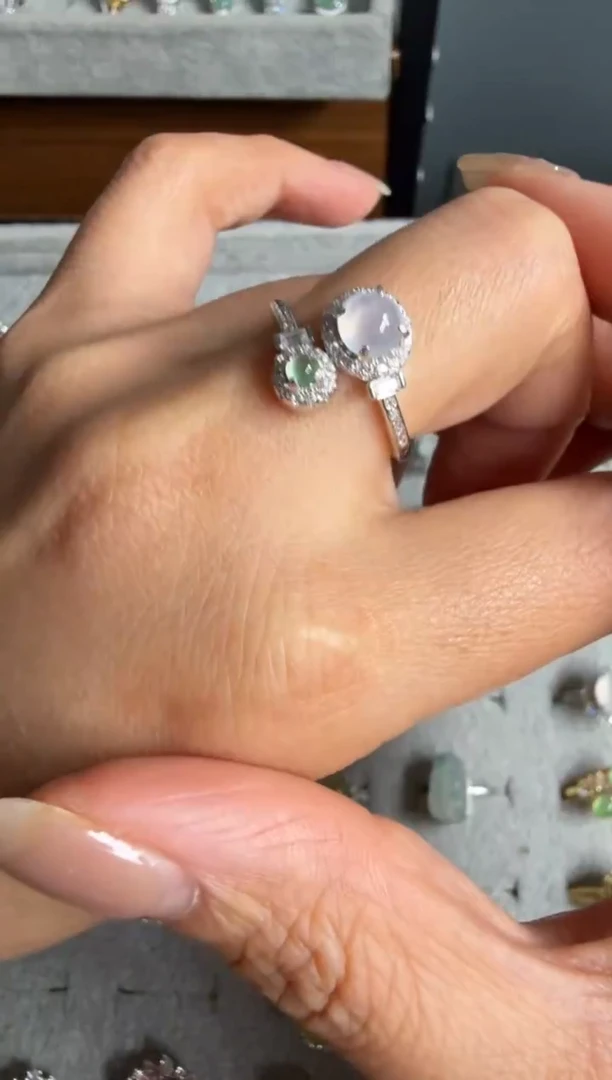 银S925镶嵌戒指翡翠69