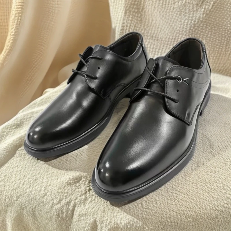 商务正装英伦皮鞋新款真皮男鞋软底男士德比鞋平跟25616