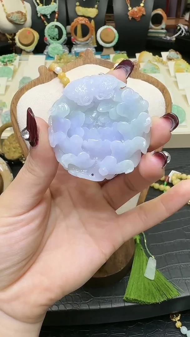 【闪购商品】翡翠颈饰未镶嵌天然翡翠花开富贵