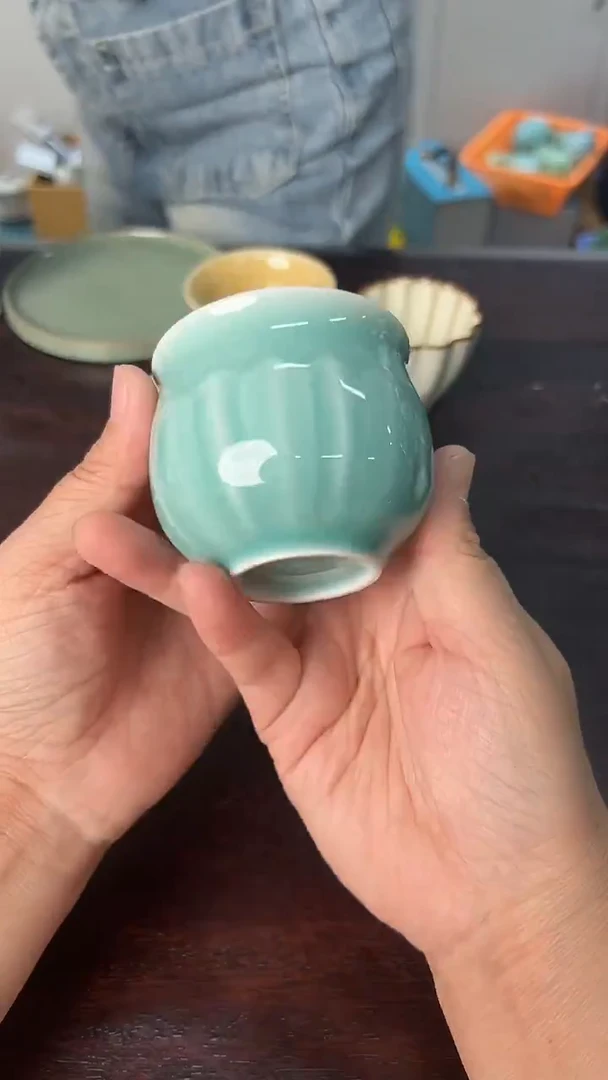 龙泉云间青瓷小米茶器