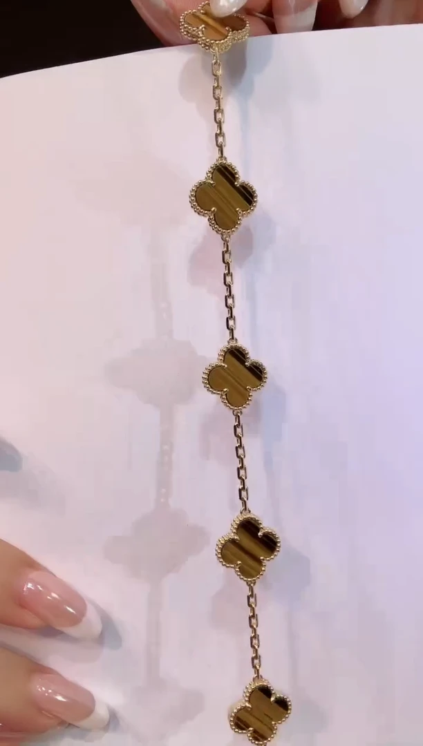木变石（虎睛石）手链18K金镶嵌虎眼石