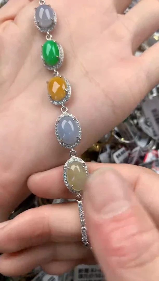 银S925镶嵌戒指翡翠666        5