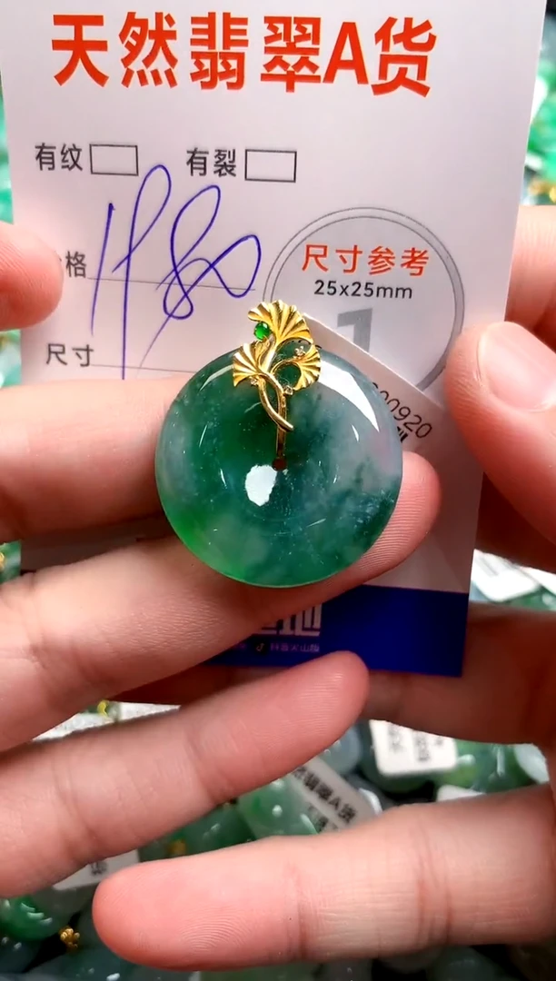 翡翠18K金镶嵌颈饰0396672764