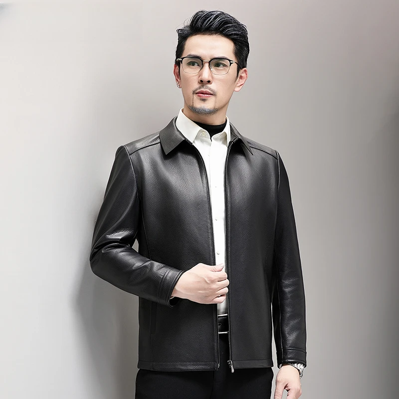 优质鹿皮外套商务翻领高档男士秋季M8006K05