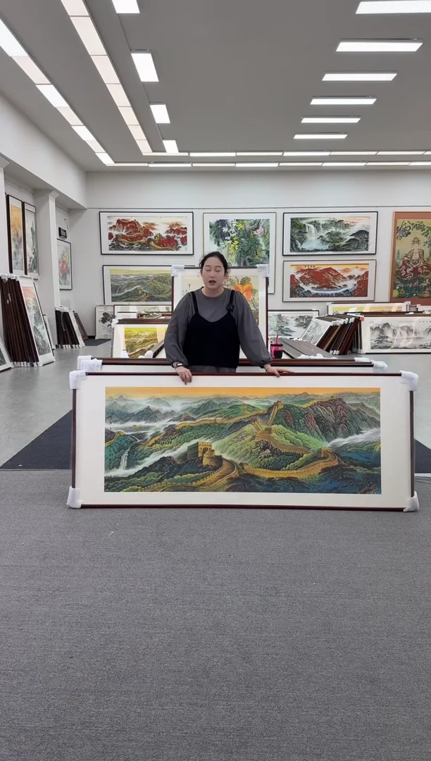 国画手绘  219*88   万里长城