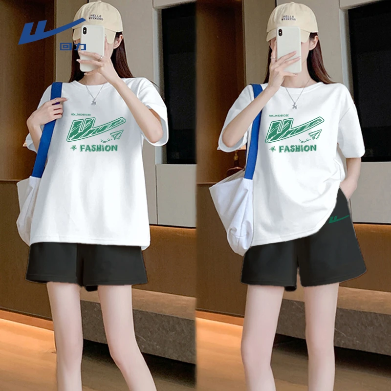 【回力】韩版夏季女装套装2025新款运动休闲夏季短袖短裤一整套潮