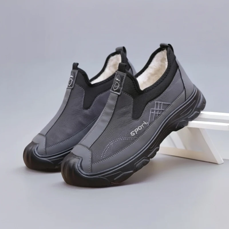 爆款绵羊毛冬季棉鞋加厚保暖蹬雪地爸爸软底防滑防水中老年棉靴