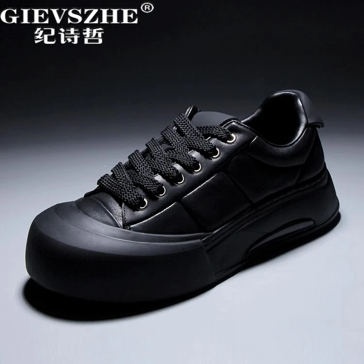 纪诗哲男鞋轻便透气厚底运动鞋子男款潮流时尚休闲鞋轻奢软底板鞋