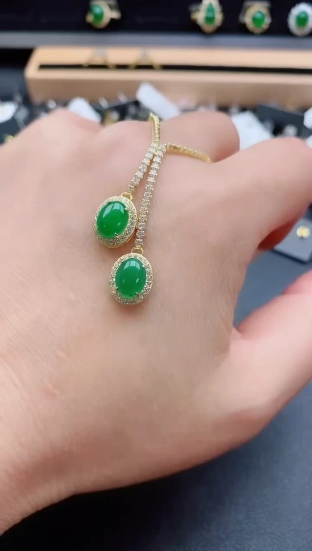 套链银S925镶嵌翡翠1