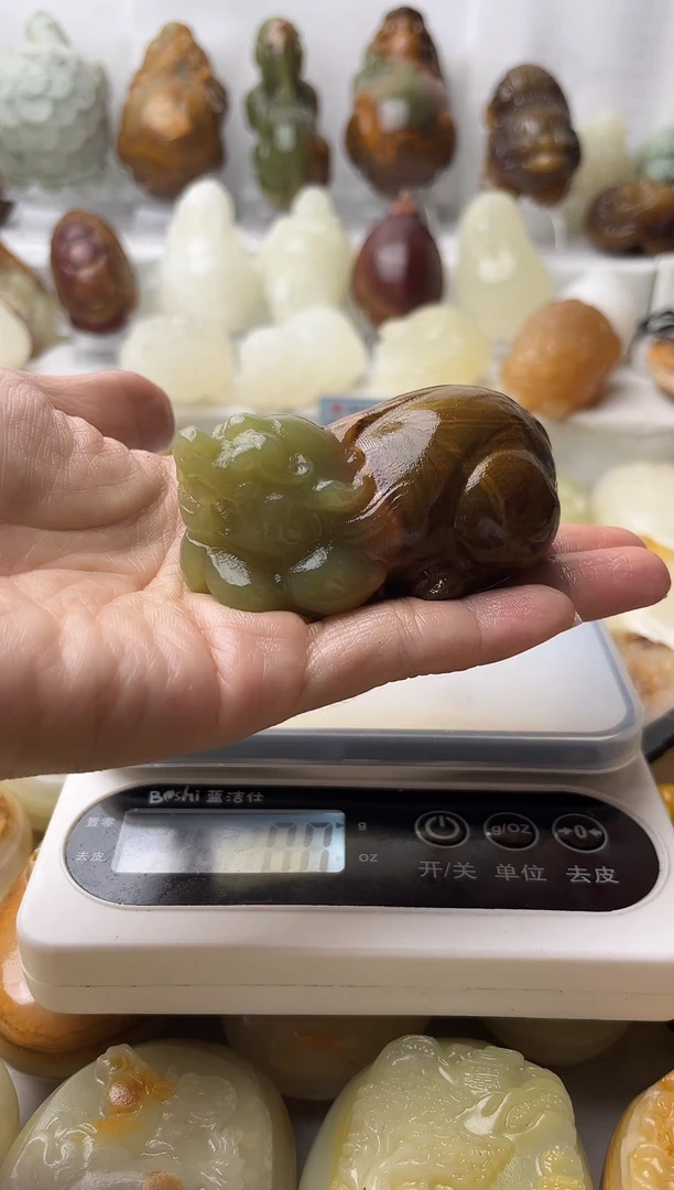 石材方解石棉纹正常不退换满雕貔貅默认微瑕