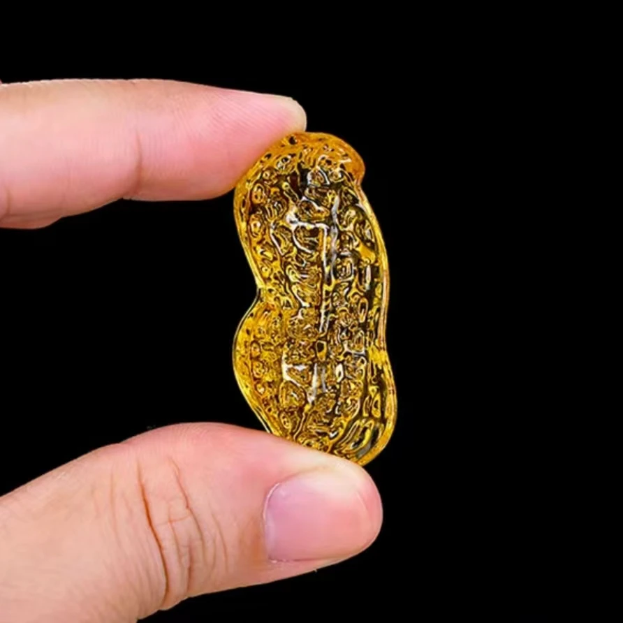 4厘米黄水晶花生摆件筷子架
