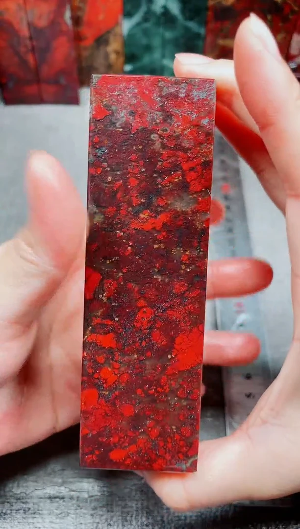 玉桂林鸡血玉素章梅花血艳红3