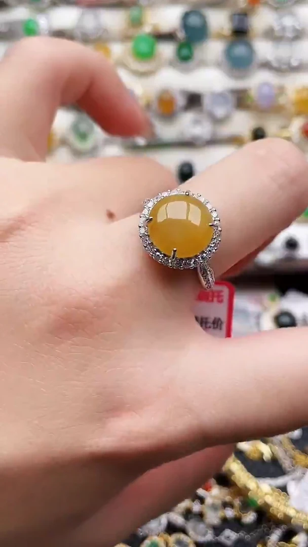 银S925镶嵌戒指翡翠65