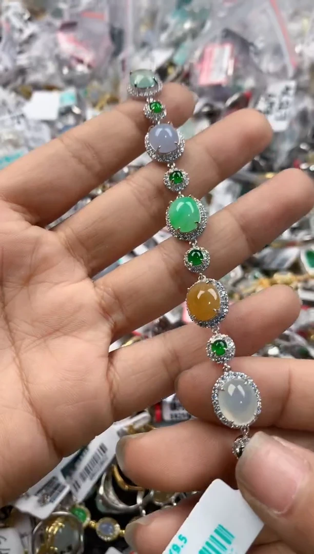 银S925镶嵌戒指翡翠101010----9
