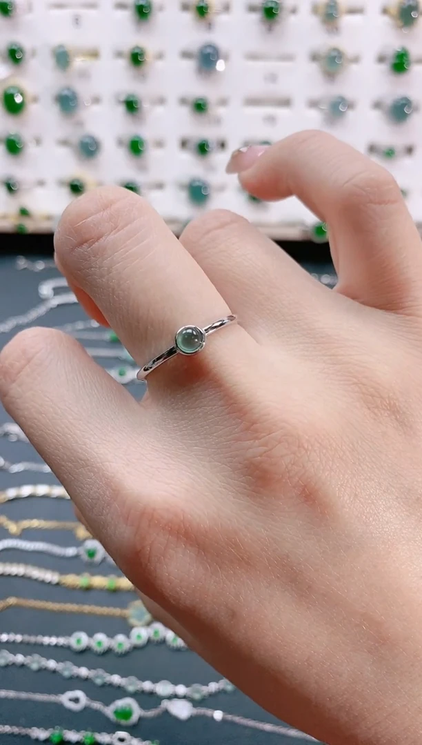 【闪购商品】翡翠戒指银S925镶嵌天然翡翠