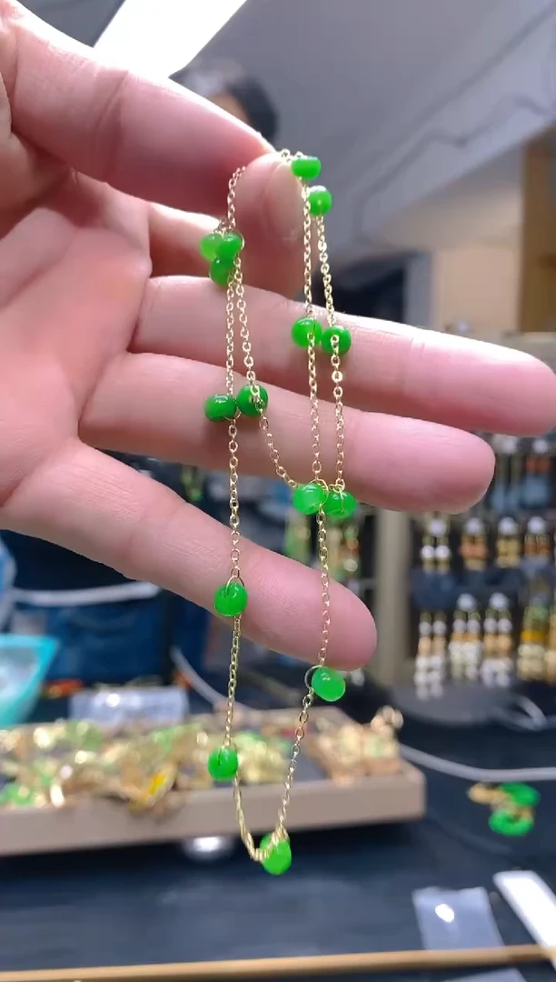 【闪购商品】翡翠耳饰合金246翡翠锁骨链