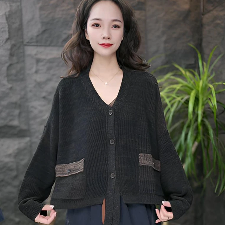 JJ女长袖针织秋季厚款薄款毛针织衫小香风女装毛衣时尚