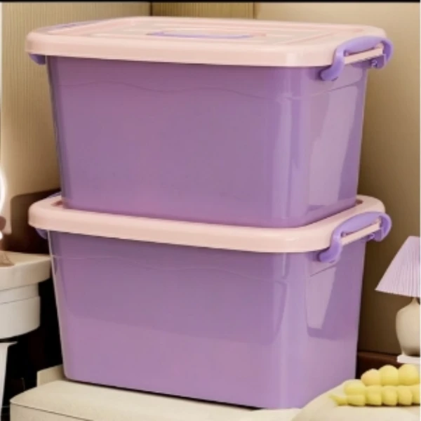 【拍一发二】紫色文具收纳盒家用收纳储物杂物玩具整理箱宿舍收纳盒