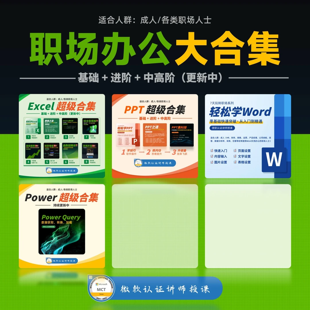 职场办公大合集（Excel+PPT+Word+Power）
