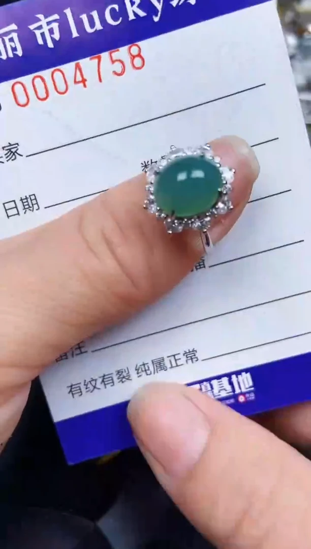 翡翠银S925镶嵌颈饰4758