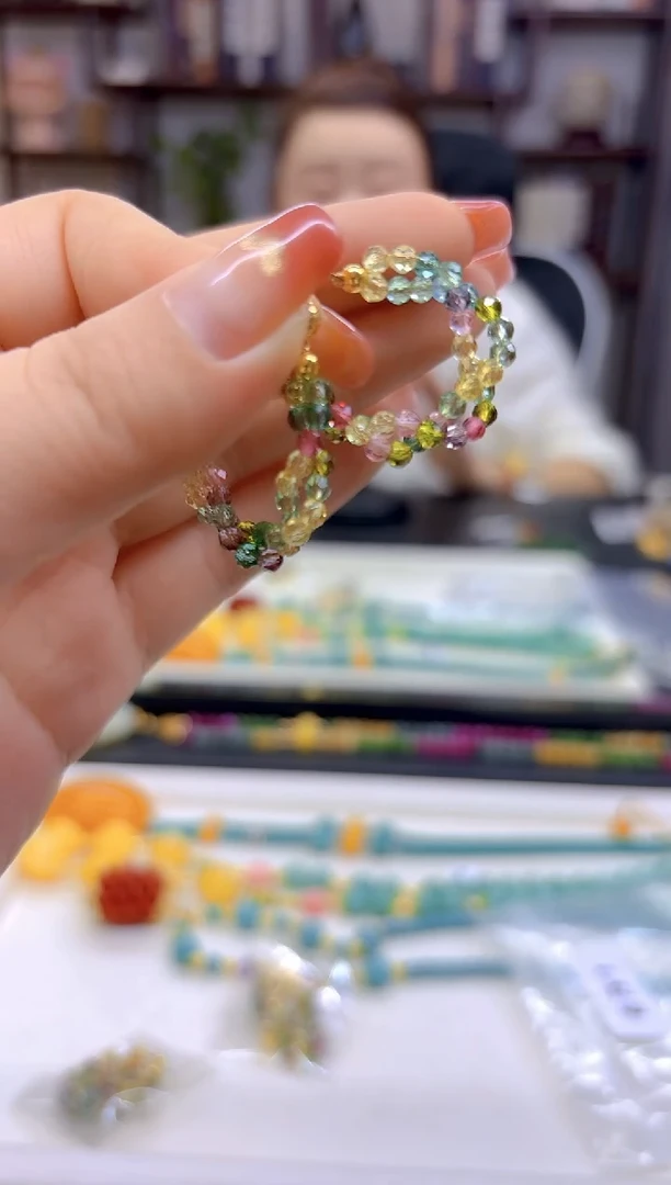 【闪购商品】碧玺耳饰14K金镶嵌耳饰E751