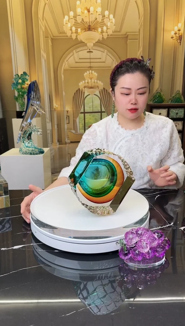 琉璃香薰瓶金绿