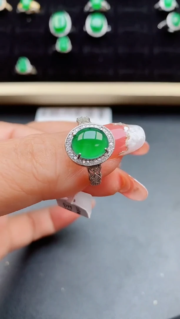 【闪购商品】翡翠戒指银S925镶嵌5080