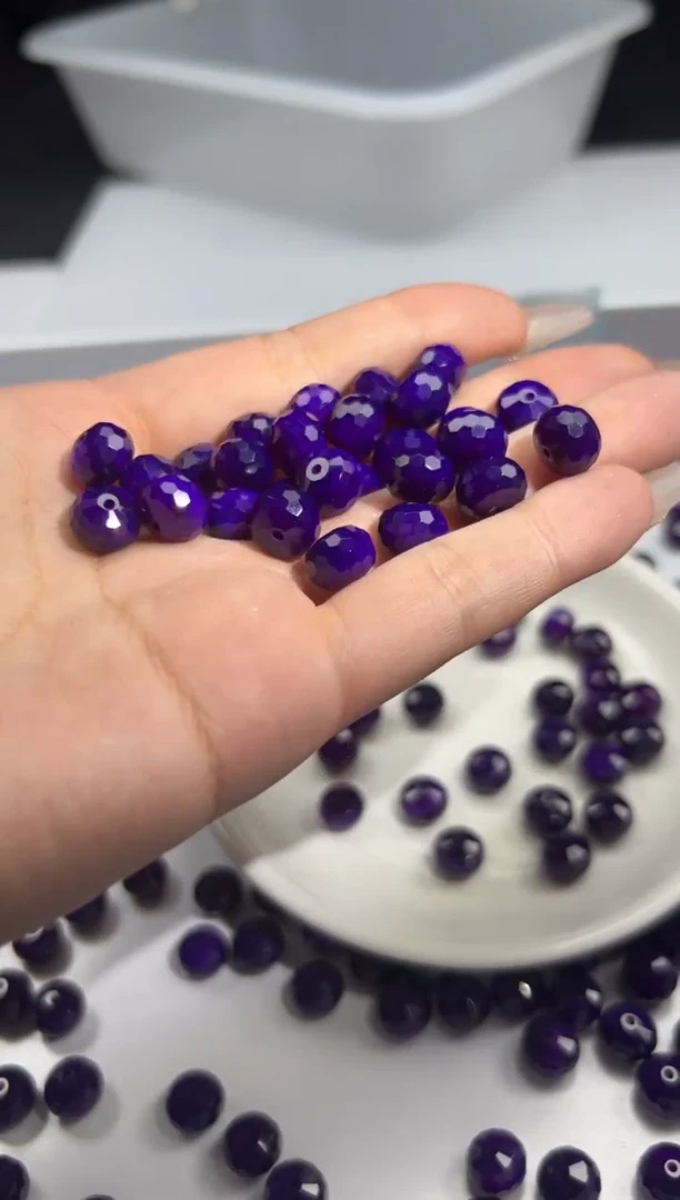 玛瑙/玉髓颈饰未镶嵌w2785舒俱来切面算盘9*7mm*10