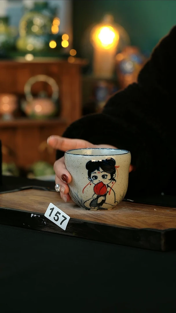 【闪购商品】杯手绘心瓷陶瓷浮力