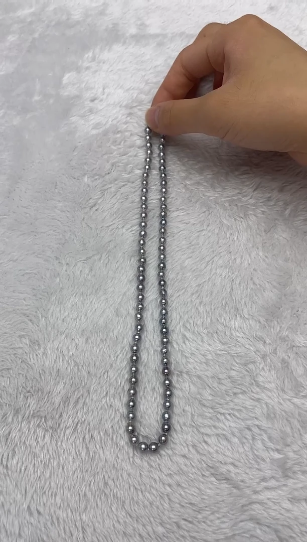 海水珍珠银S925镶嵌项链AK真多麻5-5.5mm