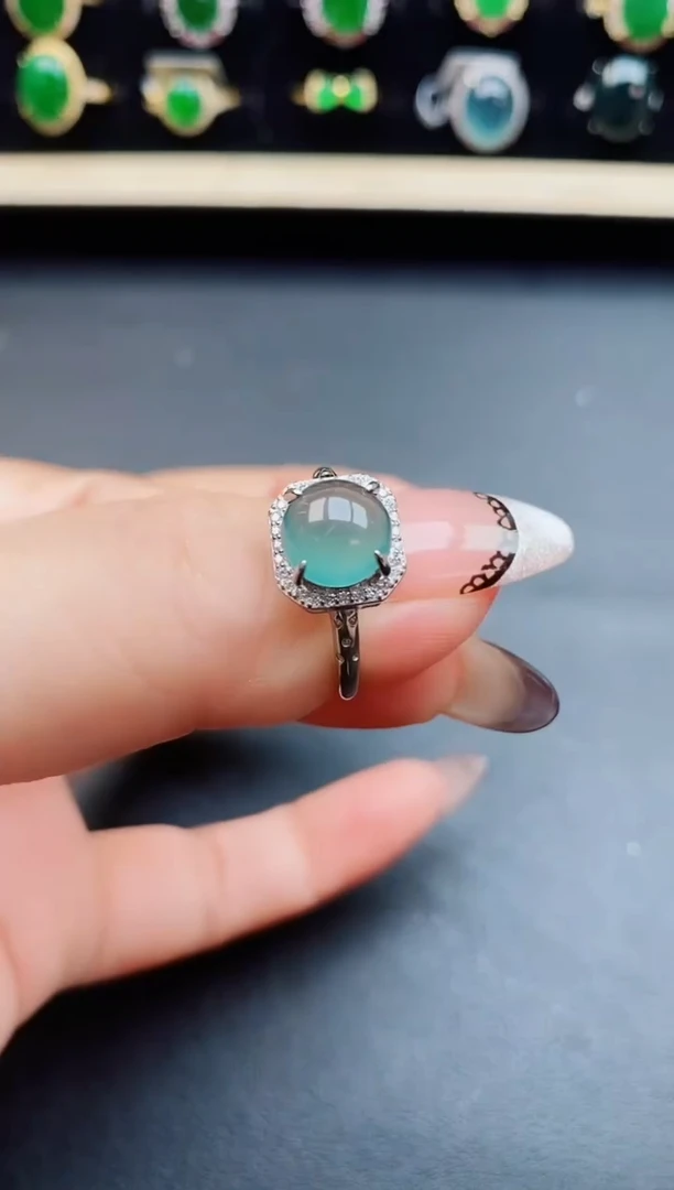 翡翠戒指银S925镶嵌5080550