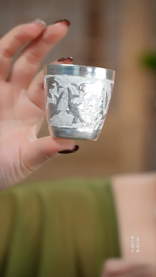 珐琅足银999手工银杯子