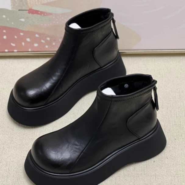 【现货+运费险】新款秋冬季增高短靴切尔西加绒厚底马丁靴铁头888B